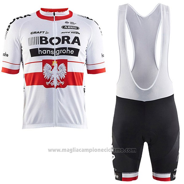 2017 Abbigliamento Ciclismo Bora Campione Polonia Manica Corta e Salopette